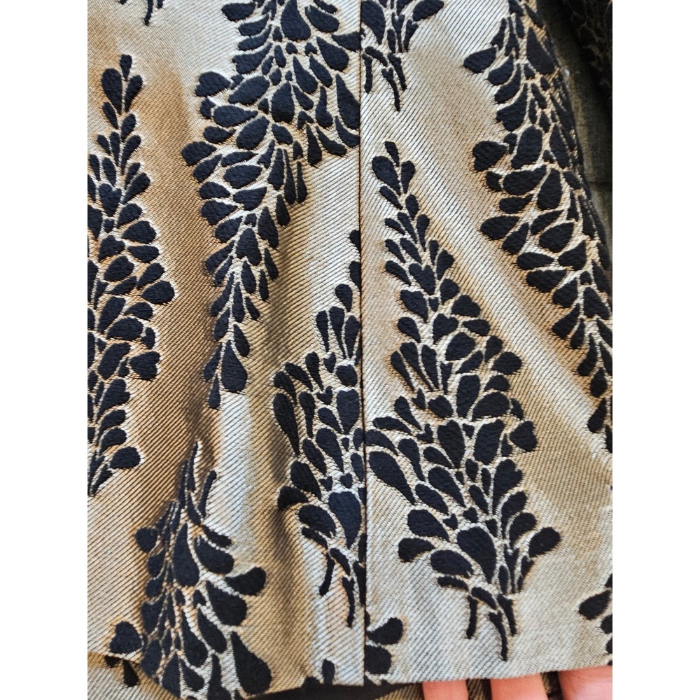 Boden Jacquard Party Blazer Women Size 6 Gold Black Botanical Leaf Jacket Fancy - Picture 7 of 12